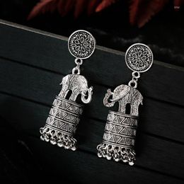 Dangle Earrings Retro For Women Female Gold Silver Color Elephants Tassel Hanging 2023 Jewelry Accessories