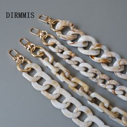 Bag Parts Accessories Fashion Woman Bag Accessory Detachable Parts Replacement Chain Beige Resin Luxury Strap Women Acrylic Shoulder Handle Chain 230325