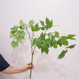 Decorative Flowers 96cm Artificial Plant Leaves Branches Outdoor Garden Home Decoration Plastic Fake Silk Leaf Green Ivy
