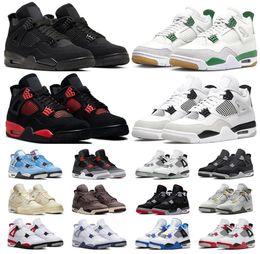 2023 Authentic 4 Union SE University Blue Shoes 4S A Ma Maniere Pine Green Military Canvas Fire Red Sail Black Cat Kaws Bred Thunder Men Sports Sneakers With