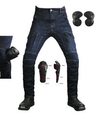 Motorcycle Apparel Riding Pants Reinforce Lengthened CE Armor Knee Hip Pads For Motorbike Cycling Motocross ATV Racing Adventure Jeans