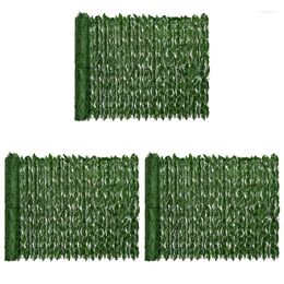 Decorative Flowers 3X Artificial Ivy Privacy Fence Screen 0.5X3M Hedges And Faux Vine Leaf For Outdoor Garden