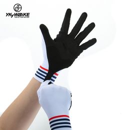 Sports Gloves YKYWBIKE Touch Screen Long Full Fingers Gel Sports Cycling Gloves MTB Road Bike Riding Racing Women Men Bicycle Gloves 230325