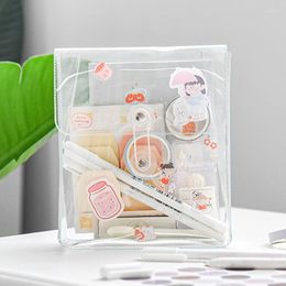 Cosmetic Bags Transparent Waterproof Women Bag PVC Pencil Box Toiletry Pouch Portable Ins Fashion Organiser Storage