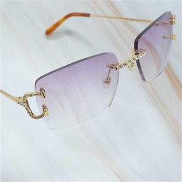 Luxury Designer High Quality Sunglasses 20% Off Mens Iced Out Vintage Sunglass Wire Rhinestones Shades For Women lentes sol mujer