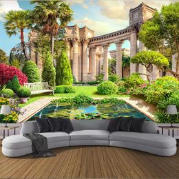 Wallpapers Custom Wall Cloth Home Decor Roman Column Garden Landscape Large Mural Po Wallpaper Cover Papel De Parede 3D