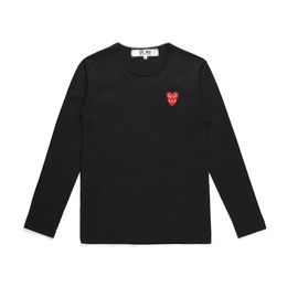 Designer TEE Men's T-shirts CDG Com des Garcons Play Long Sleeve Red Double Hearts T-Shirt Unisex Black Streetwear Size XL