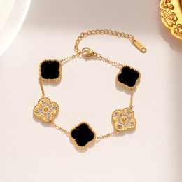 braccialetto di lusso Braccialetti con ciondoli a trifoglio designer per donne fiori di madreperla per regali di gioielli per la festa della mamma da donna
