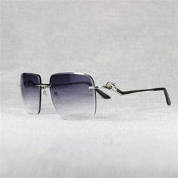 Fashion men's outdoor sunglasses Oversize Rimless Men Leopard Style Lens Shape Women Shade Clear Galsses Frame Reading Gafas for OutdoorKajia