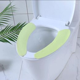 Toilet Seat Covers Household Traceless Stick Self Adhesive Cushion Two Piece Printed Cotton Cover