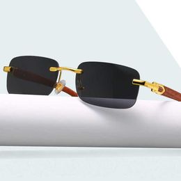 Luxury Designer High Quality Sunglasses 20% Off wood grain square small glasses trend K Fashion hip hop