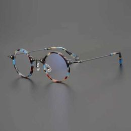 Men's Luxury Designer Women's Sunglasses Super mini gold Beam Japanese handmade round Republic of China collection plate myopia glasses frame men women