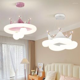 Chandeliers Modern Romantic Princess Room Crown Lamp Nordic Creative Children's Boy Girl Bedroom Chandelier LED Cloud Light