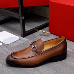 2023 New Mens Fashion Genuine Leather Dress Shoes Business Office Work Formal Loafers Brand Designer Party Wedding Flats Size 38-44