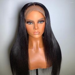 Silky Straight 13x4/6 Lace Part Wig Human Hair Middle Swiss For Black Women With Baby