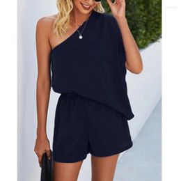 Women's Tracksuits Women Casual 2023 Summer Two Pieces Set Fashion Femme Batwing Sleeve One Shoulder Top & Pocket Detail Shorts OutfitsW