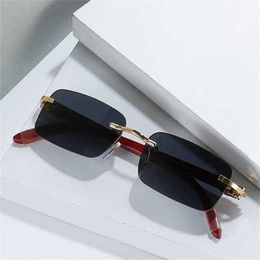 30% OFF Luxury Designer New Men's and Women's Sunglasses 20% Off card trend original wood leg frameless Ocean Film trimming square optical glassesKajia