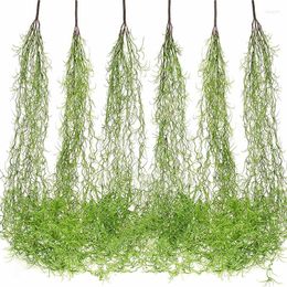 Decorative Flowers 85cm Green Artificial Plant Moss Ivy Fern Vine Home Garden Decoration Wedding Festival Wall Hanging Leaf Fake Flower