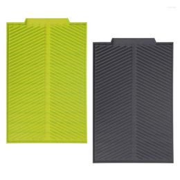 Table Mats 2 Pcs Rectangle Silicone Heat Resistant Slip-Proof Drain Mat Drying Dishes Pad Set For Kitchen Dish Draining