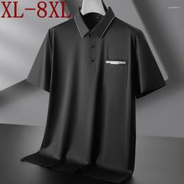 Men's Polos 8XL 7XL 6XL 2023 Summer Top Quality Classic Polo Shirt Men Short Sleeve Lapel Mens Shirts With Pocket Breathable Homme