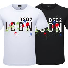 DSQ2 tshirt Casual Fashion Trend T-shirt Simple Classic Letter Print Couple Unisex Sweatshirt DSQ ICON2 Street Fashion Crew Neck Cotton Short Sleeve DT931