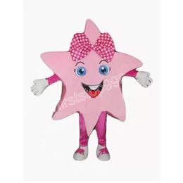 New Happy pink star Mascot Costumes Christmas Fancy Party Dress Cartoon Character Outfit Suit Adults Size Carnival Easter Advertising