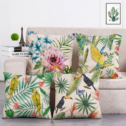 Pillow Ofa Decorative Cover Tropical Plant Leaf Parrot Pineapple 45 Throw Pillows Home Decor Pillowcase T119