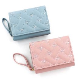 Wallets Wallets for Women Kawaii Cute Wallet Luxury Designer Lady Wallet Pink Purse Womens Wallet Small Women Leather Wallet Coin Purse G230327