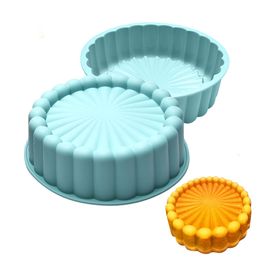 silicone cake decorating moulds Silicone 8 inch Charlotte Round Cake Pan Strawberry Cheesecake Brownie Bread Form Maker Baking Cake Mold Tray Pie Flan Bread Pan 230327