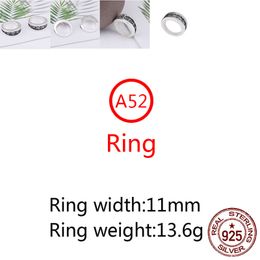 A52 S925 Sterling Silver Ring Fashion Retro Personality Cross Flower Boat Anchor Wrapped Around Letters Net Red Versatile Punk Style Jewellery Gift for Lovers