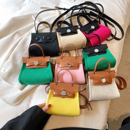 fashion kids princess handbag Girls Colour matching One shoulder Bags Girls PU messenger Bag Children woman change Purse F1601