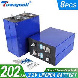 8PCS 200ah lifepo4 battery 3.2V Lithium Iron Phosphate cell 12v 24v 48v battery pack Suitable for Solar Energy EU US TAX FREE