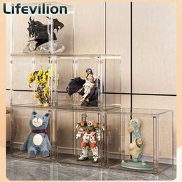 Storage Boxes Bins Display Case Dustproof Clear Storage Bins Containers Organizer Bag Show Box for Figures/Toys/Collectibles/Gundam/Car Model/Lego P230324