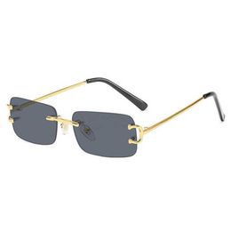 Designer Men's and Women's Beach Couple Sunglasses 20% Off frameless trend small box ocean piece optical eyeglasses frame