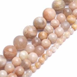 Stone 8Mm Pick Size4 .6.8 .10Mm Natural Pretty Sun Round Loose Beads 15.5/Strand For Jewellery Making Drop Delivery 202 Dho21