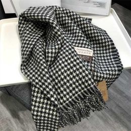 Winter scarf women autumn Luxury highquality wild cashmere long thick black white houndstooth warm Shawls scarves for 2111108121429