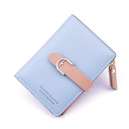 Wallets New Women Wallets Fashion Female Pu Leather Money Bag Short Hasp Purses Small Card Holders Solid Portable Clutch Dropshipping G230327