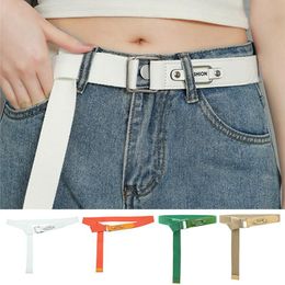 Belts Simple Unisex Jeans Canvas Belt Solid Colour Nylon Woven Waist Strap Alloy Buckle Braided Dress Decorative WaistbandBelts