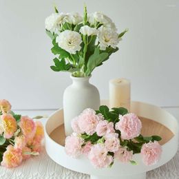 Decorative Flowers Multicolor Resistant DIY Fade Christmas UV White Decor Artificial Carnation Silk Home Fake 1Bouquet Forever Wedding