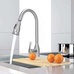 Bathroom Sink Faucets /2 Copper Pull-Out Faucet Basin Rotatable Dual-Function Nickel Brushed Water Tap For Kitchen