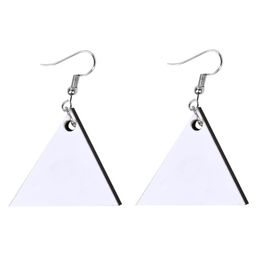 Sublimation Blanks Mdf Triangle Shape Earrings Sets For Girl Double Sided Earhooks Earring Imprinting Custom Dhg6H