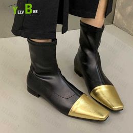 Boots Women Goth Chelsea Boots Fashion Low Heels Shoes New Ankle Chunky Square Toe Luxury Autumn Winter Femme Zapatillas 2022 Trends 1228 1228