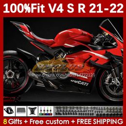 Motorcycle Fairings For DUCATI Street Fighter Panigale V 4 V4 S R V4S V4R 2018-2022 Bodywork 167No.4 V4-S V4-R red stock blk 21 22 V-4S V-4R 2021 2022 Injection Moulding Body