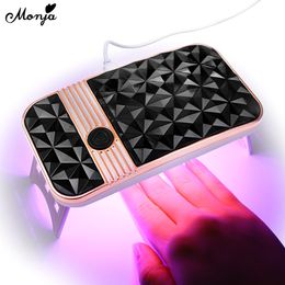 Nail Dryers Monja 54W Portable Mini LED Nail Dryer Nails Gel Polish Fast Curing UV Nail Art Lamp DIY Usb Interface Manicure Tools Machine 230325