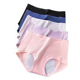 Women's Panties High Waist 5Pcs Leak Proof Menstrual Panties Women Cotton Widen Physiological Female Period Pants Underwear Briefs Drop 230327