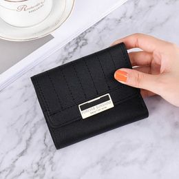 Wallets Small Pu Leather Women Wallet Mini Lady Coin Purse Pocket Solid Colour Female Wallet Girl Purse Brand Designer Women Purse G230327