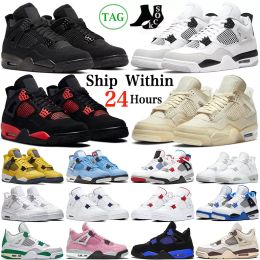 Mit Box Herren- und Damen -Basketballschuhen Jumpman Sports Schuhe Armee Schwarze Katze Feuer Red Thunder Segel Weiß Orio Pure Gold Dark Mocha University Züchtung 2024