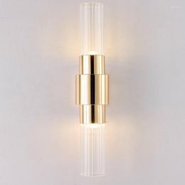 Wall Lamp Postmodern Glass Tube Nordic Aluminium Art Simple Personality Living Room Study Warm Atmosphere Lamps