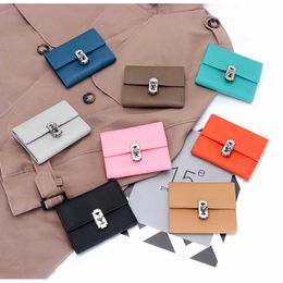 Wallets 2023 new 8 colors luxury cow leather short wallet Women's leather folding short wallet Multi-card card pocket wallet G230327