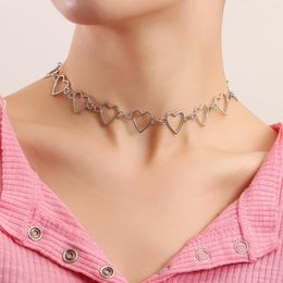 Chains Designer Original Hollow Korea Sweet Love Collar Necklace Statement Girlfriend Gift Cute Two Tone Factory Outlet